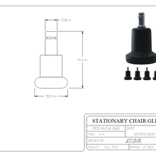 Stationnaire Bureau chaise glisse gadget castor planer roue 3d print model - Mito3D