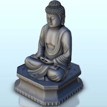 statua buddha seduta meditazione 1 Cina Asia Giappone warhammer età sigmar 3d print model - Mito3D