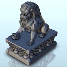statue celestial snow lion sitting 3 - china asia japan warhammer age sigmar 3d print model - Mito3D