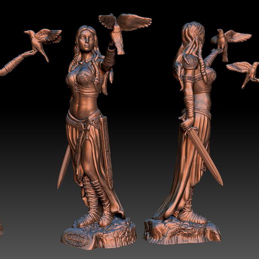 statue celtic goddess morgana morrigan 3D print model - Mito3D