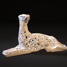 estatua decoración perro Arte 3d impresión imprimible mascota animal perrito escultura voronoi 3d print model - Mito3D