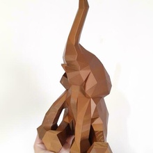 statua elefante poli decorazione Basso geometrico 3d print model - Mito3D