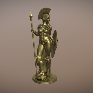 Statue griechisch Göttin Athena Zahl Krieg 3d print model - Mito3D