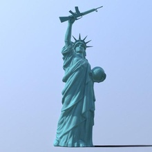 la estatua de libertad art arma fuego awarelism mwopus tierra m16 3d print model - Mito3D