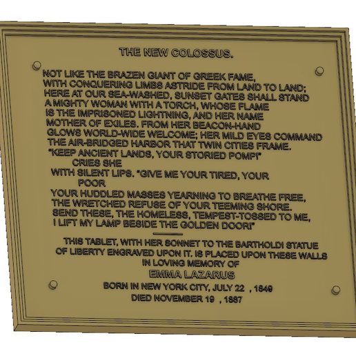 statue liberty plaque col