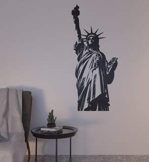 statue liberté mur art 2d décoration silhouette Nouveau York l'intérieur 3d print model - Mito3D