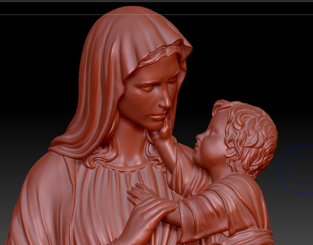 statue mère portant Jésus 3d cnc stl in3d sculpture Bouddha catholique 3D print model - Mito3D