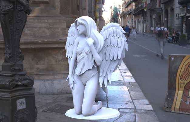 estatua of joven ángel arte alas religión escultura mujer angeles 3d print model - Mito3D