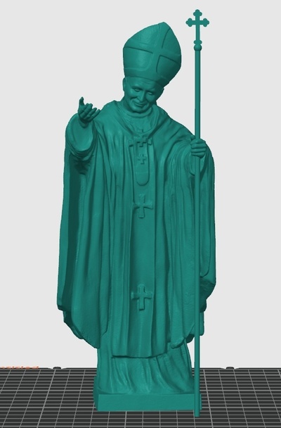 statue of pope john paul ii 3d scan sculpture replica 3d print model - Mito3D