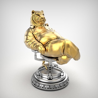 estatua s003 joyería joya productos anillo oro plata 3dmodel 3dprinting rinoceronte zbrush estatuilla 3d print model - Mito3D