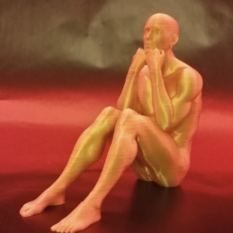 estatua de hombre sentado art 3d imprimir 3D print model - Mito3D