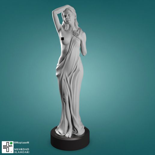 statua donna nudo arte femmina design arredamento fantasia classico 3D print model - Mito3D