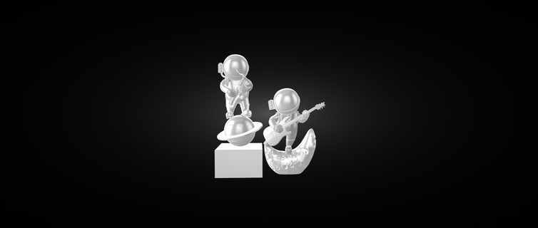 statuette musiciens astronautes figurine vase accessoires décoration meubles 3d impression stl 3d print model - Mito3D