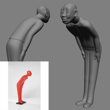le statut de l'accueil des clients art caractère la sculpture figurine bienvenue statue 3d print model - Mito3D