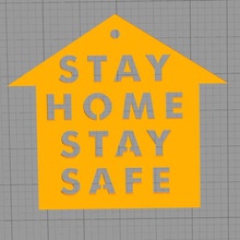 stay home safe art corona covid 19 board 3d print model - Mito3D