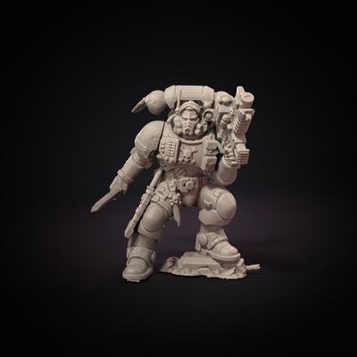 stealth phobic lieutenant game war hammer sisters space nuns mini 28mm of silence marines horus sororitas terminators brotherhood terminator squad grey knights sanguinary guard 3d print model - Mito3D