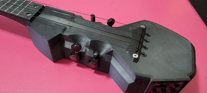invisibile ukulele concerto scala strumento musica chitarra elettrico testa 3d print model - Mito3D