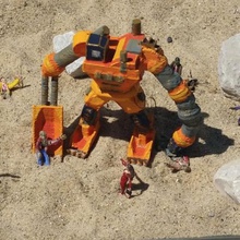 steam dozer willy game construction toys drill mech mechwarrior robot shovel 3d print model - Mito3D