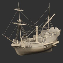 buhar galleon oyun araç steampunk gemi deniz okyanus masal tekne 3d print model - Mito3D