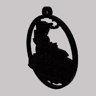 steam locomotive train key ring - pendant earring 3d print model - Mito3D