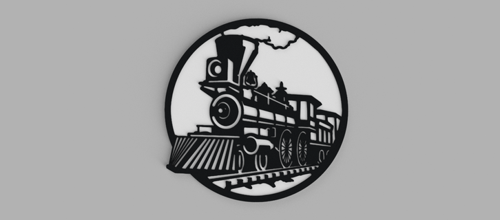 steam locomotive train train wall chart  3d print model - Mito3D