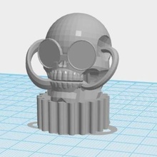 steam punk matita topper gadget cranio 3d print model - Mito3D