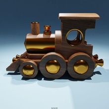 buhar tren Sanat oyuncak heykel dekor 3d print model - Mito3D