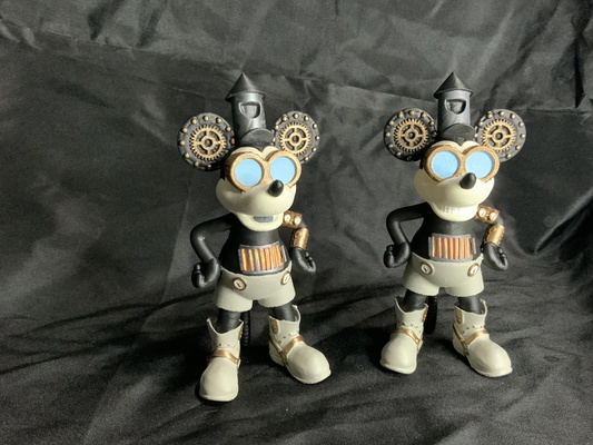 steamboat willie steampunk mouse cartoon toy figure statue house of art custom 3d print model - Mito3D