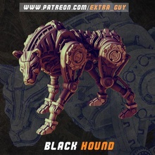 steampunk black hound 28mm 40mm 3d printable 3d print model - Mito3D