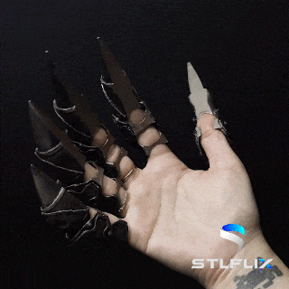Steampunk Krallen Finger artikuliert Halloween 3d print model - Mito3D