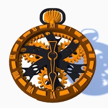 steampunk cosplay bolsillo reloj 3d impresión modelo artilugio disfraz Víspera Santos engranajes planetario 3d print model - Mito3D