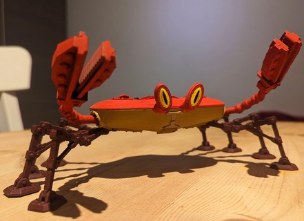 steampunk Crabe optionnel stylo titulaire soutien griffe bureau modèle figurine victorien vapeur punk 3d print model - Mito3D