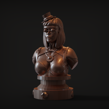 steampunk female bust game woman 3d print model - Mito3D