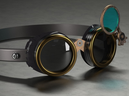 steampunk goggles Game mechanical toys game functionnal 3d print model - Mito3D