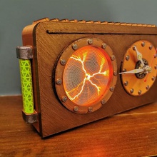 steampunk industrial de plasma disco reloj gadget científico lab halloween 3d print model - Mito3D