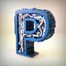 steampunk lettre la maison alphabet 3d print model - Mito3D
