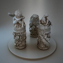steampunk presente de amor a arte caixa stall natal anjo cor-de-rosa crânio 3d print model - Mito3D