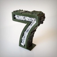 steampunk number 7 art alphabet 3d print model - Mito3D