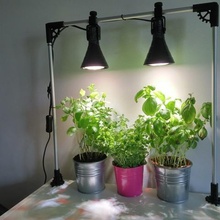 steampunk stand d'éclairage de fleurs, des herbes à l'aide ikea lampe la maison ménage 3d print model - Mito3D