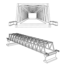 steel beam bridge architecture river 3d print model - Mito3D
