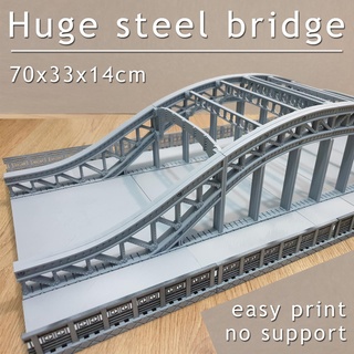 steel bridge architectural printable city exterior engineering architecture road street highway infrastructure crossing track iron nut screew industrial 3d print model - Mito3D