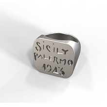 steel replica souvenir ring us campaign sicily jewelry signet army usa america war italy 3d print model - Mito3D