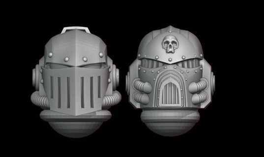 steel soldiers helmets Game 30k 28mm csm chaos heresy space marine miniatures 40k horus 3d print model - Mito3D
