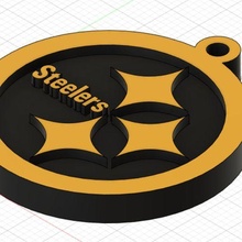 steelers keychain jewelry nfl sports football art fashion pittsburgh 3d print model - Mito3D