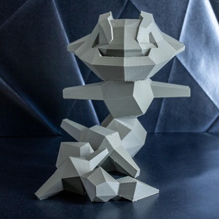 Steelix Basso poli Pokemon low poly lowpoly sfaccettato gen 2 ii generazione figura pok lun 3d print model - Mito3D