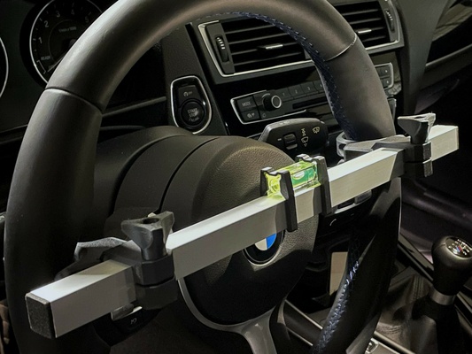 steering wheel level holder diy alignment gauge car maintenance garage tool toe camber 3d print model - Mito3D