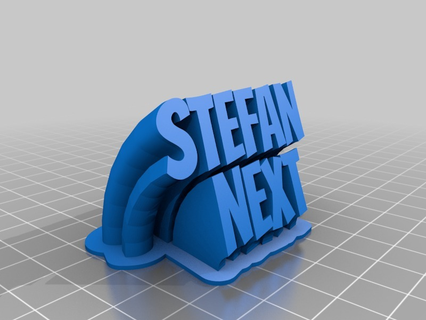 stefan customized sweeping 2-line name plate text office 3d print model - Mito3D