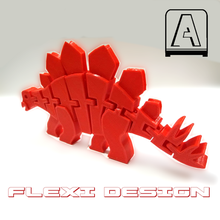stégosaure flexi 3d conception dinosaure design3d éducatif jouet clé bague décoration collection 3d print model - Mito3D