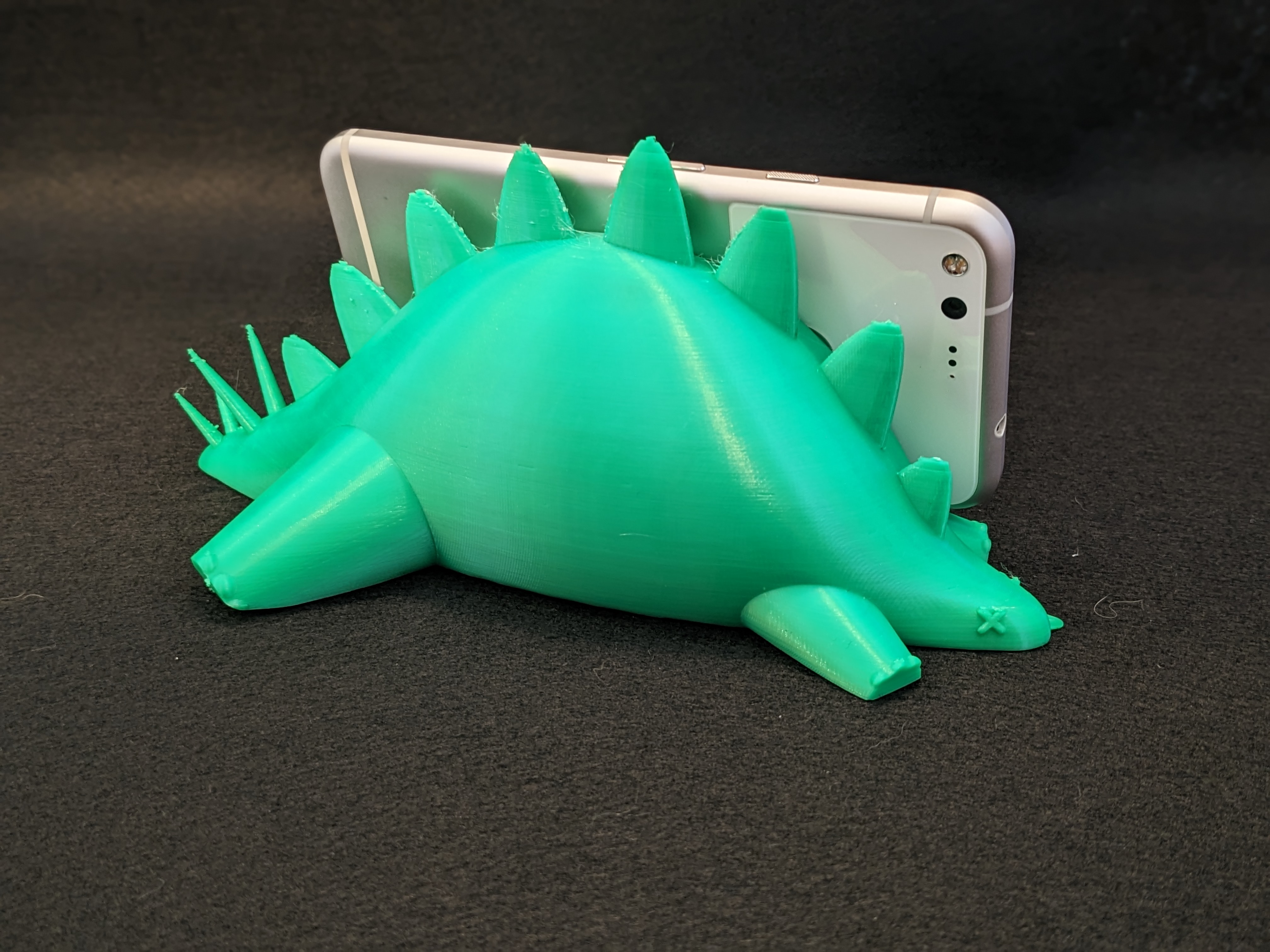 stegosaurus phone holder dinosaur dino cute chibi stand mobile cellphone cell art fun animal video 3D print model - Mito3D