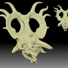 stegyceratops crânio modelo homem lagarto serafão tampo mesa stegadon Estegadon ceratops asteca maia dinossauro 3d print model - Mito3D